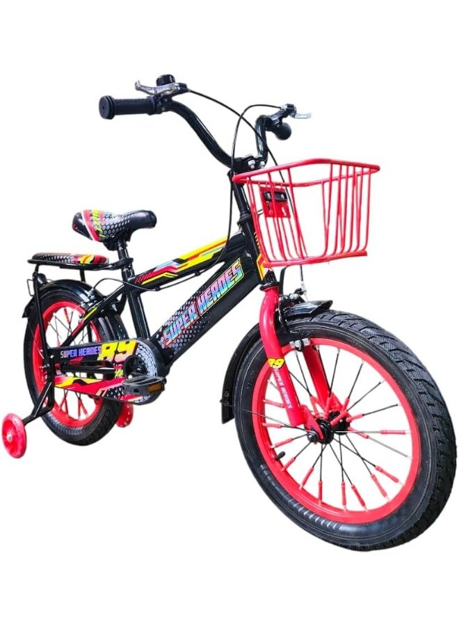 MOHAMED ABO ELGOUKH RF 16 Inch Kids Bike,Traing Wheels, Steel Frame, Disc Brake, Bicycle For Boys And Girls Age 4 To 7 Years - With Chain Guard And 1 Year Abo ElGoukh And Maxlerz Warranty (Red Color) - Image 1
